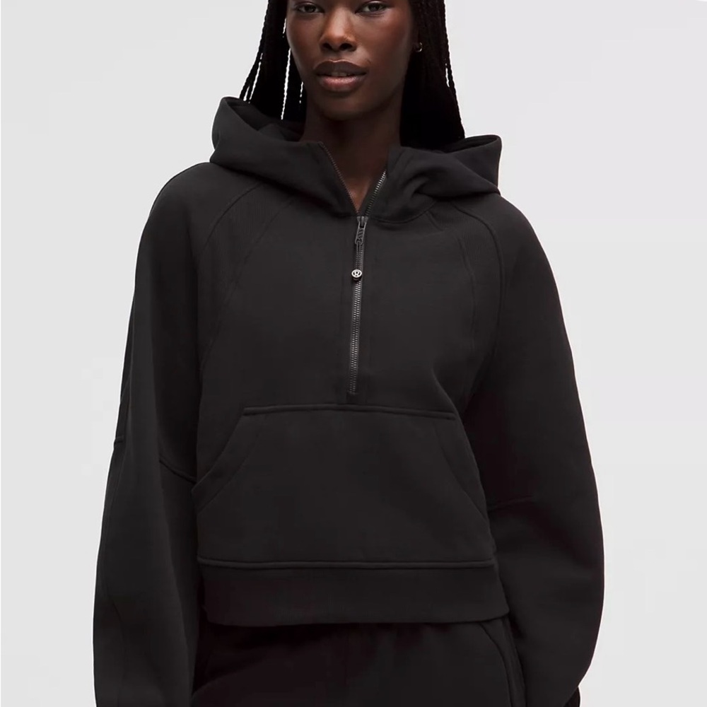 GREAT CONDITION! lululemon athletica oversized half-zip scuba hoodie all black - Picture 4 of 5